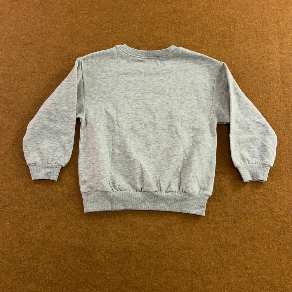 Old Navy Girls 5T Gray Heart Logo Fleece Crewneck Sweatshirt New